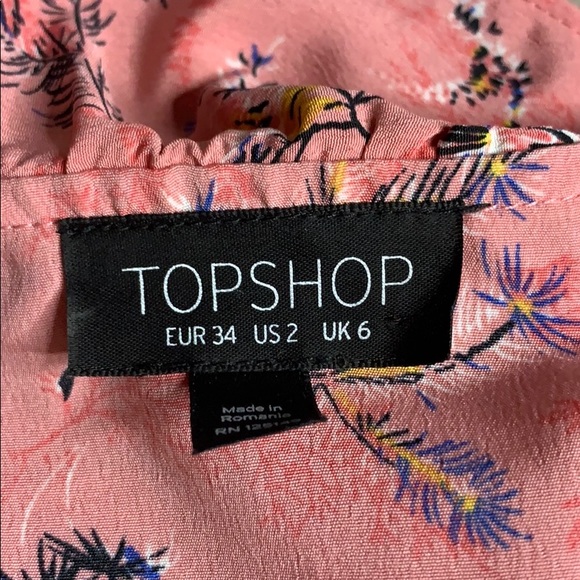 Topshop off duty pink floral ruffle dress - Picture 3 of 5